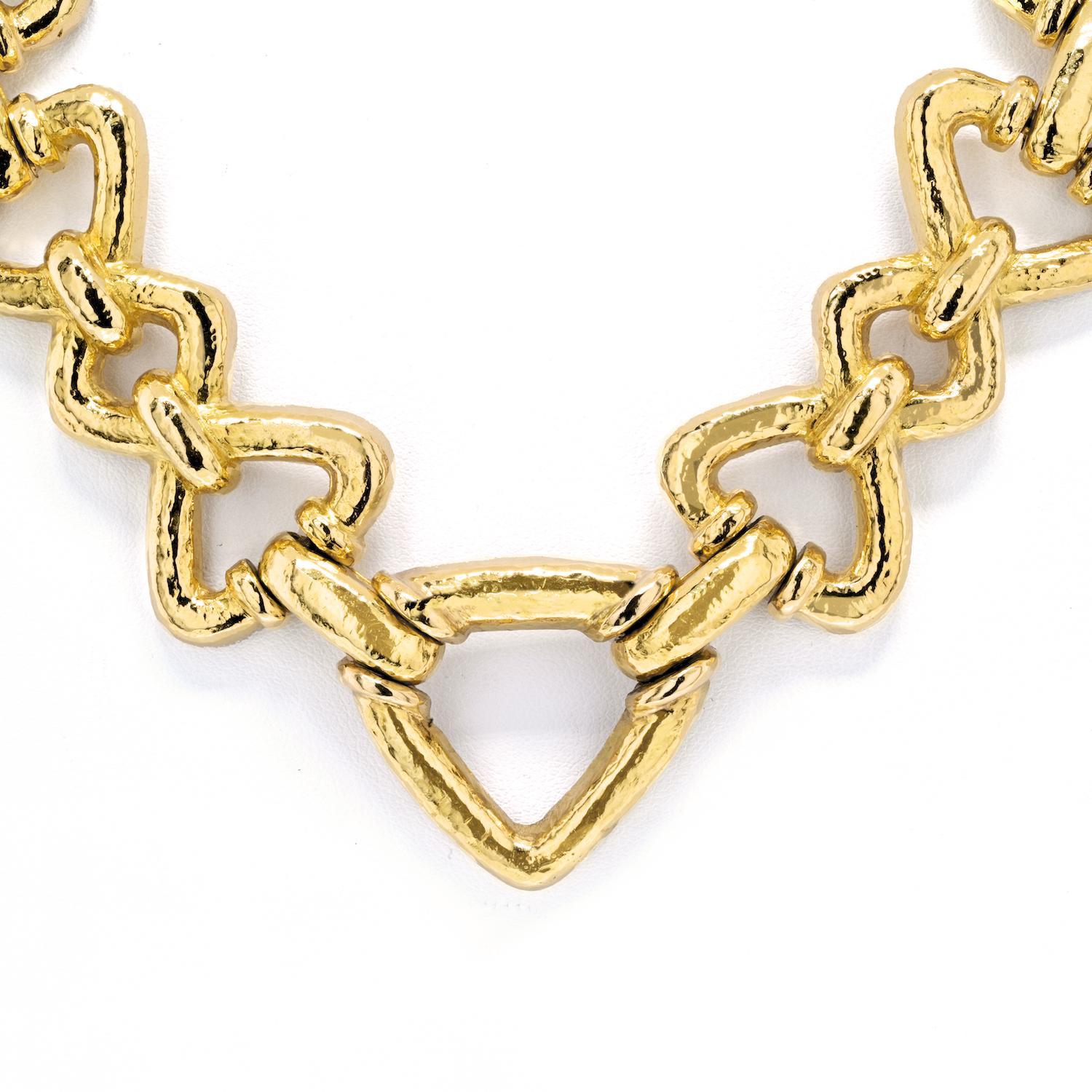 David Webb 18K Yellow Gold Long Chain Link Necklace In Excellent Condition For Sale In New York, NY