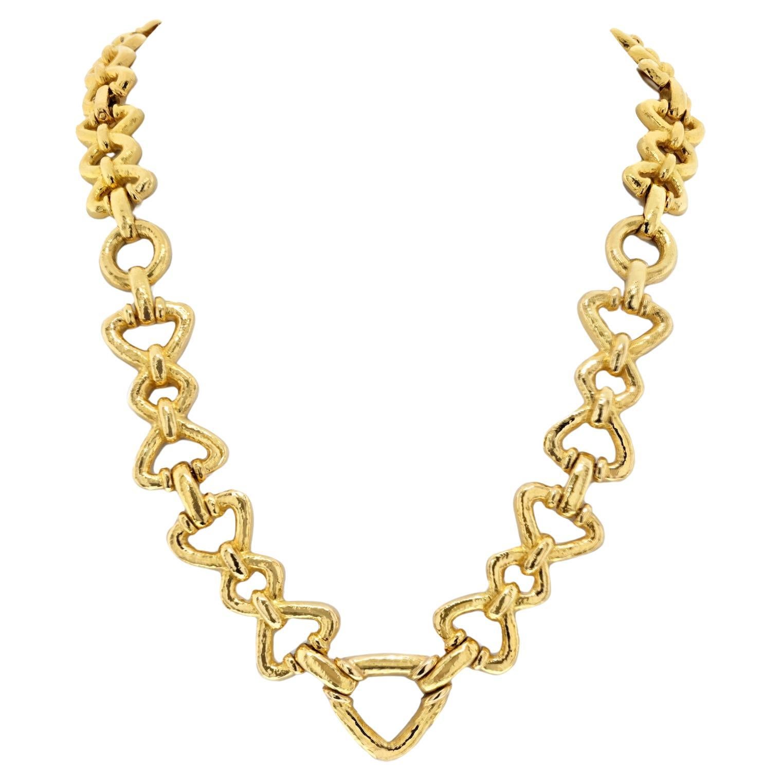 David Webb 18K Yellow Gold Long Chain Link Necklace