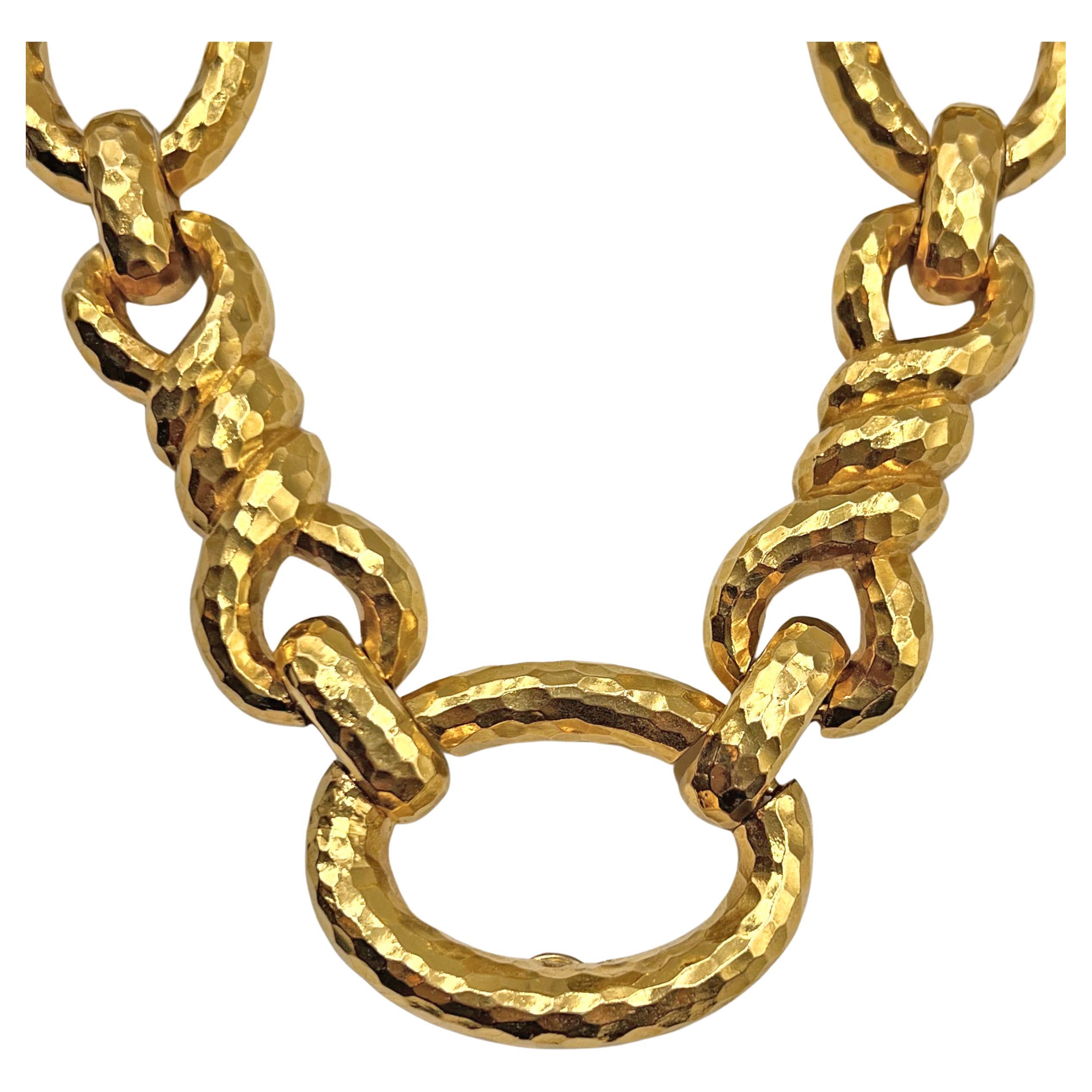 David Webb 1970s 18k Yellow Gold Long Link Necklace For Sale 1