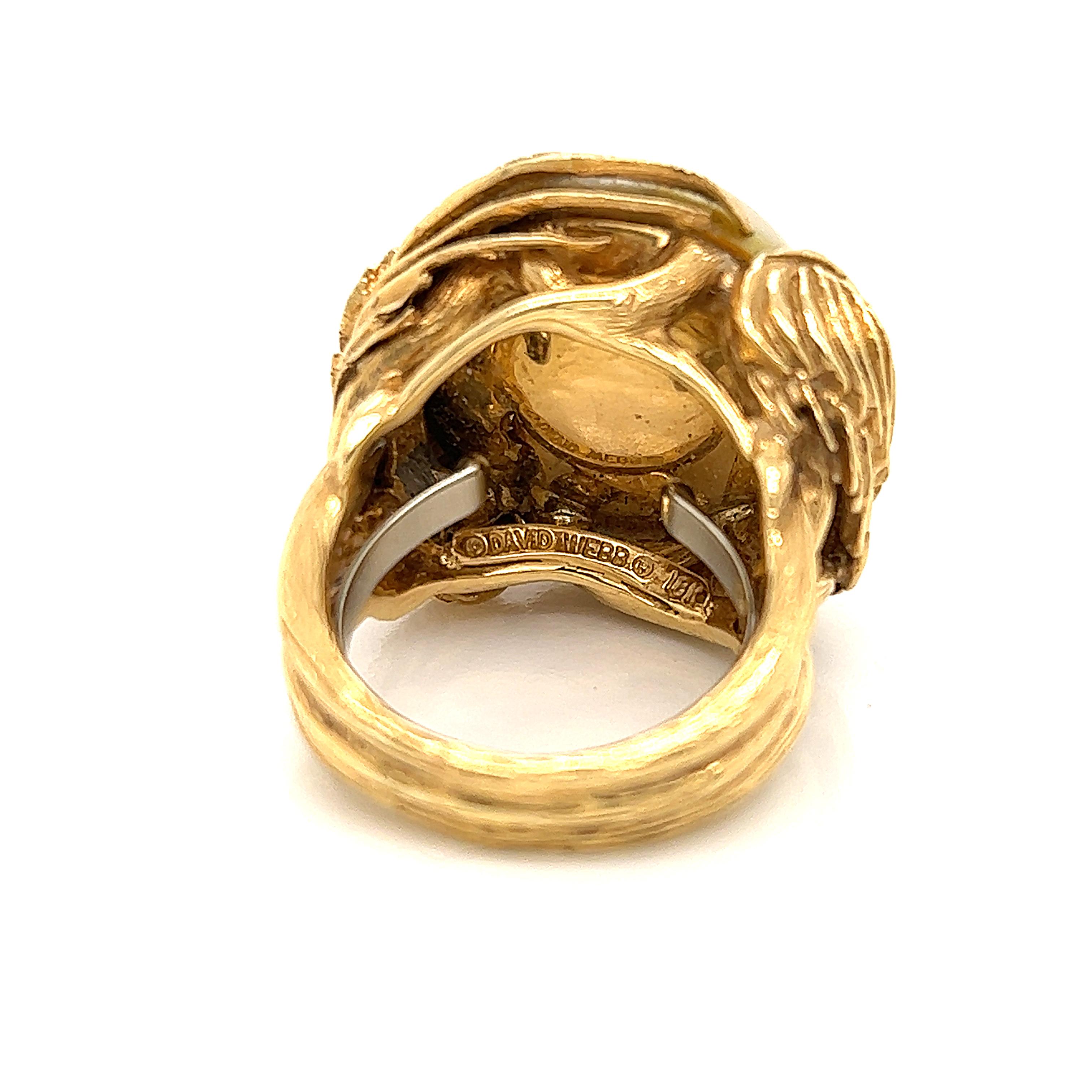 18 Karat Gelbgold Mabe Perle Cocktail-Ring (Retro)