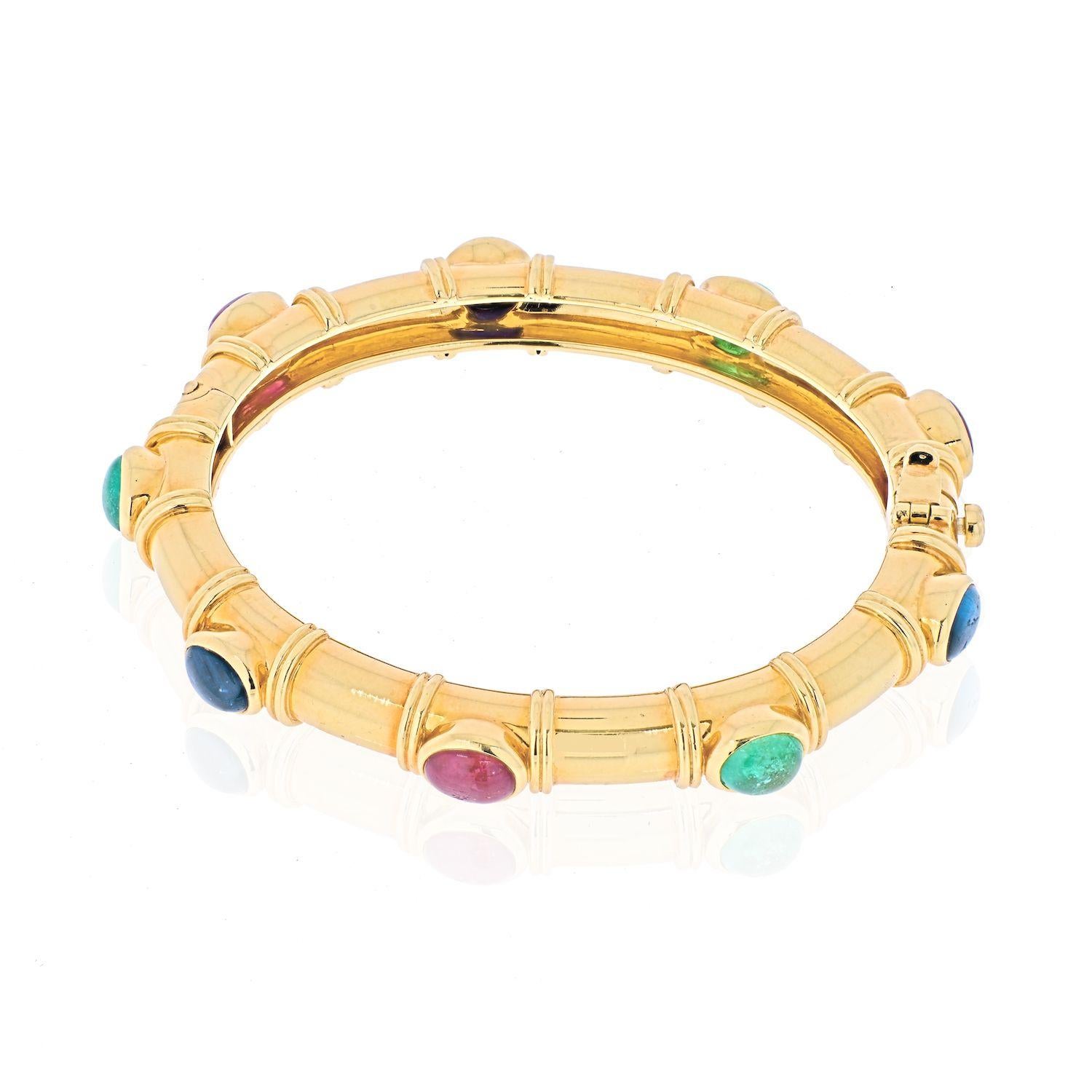 gold multicolor gemstone bracelet