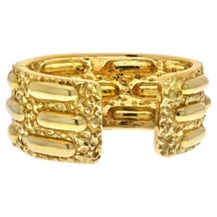 David Webb 18K Yellow Gold Nugget-Style High Polish Cuff Bracelet