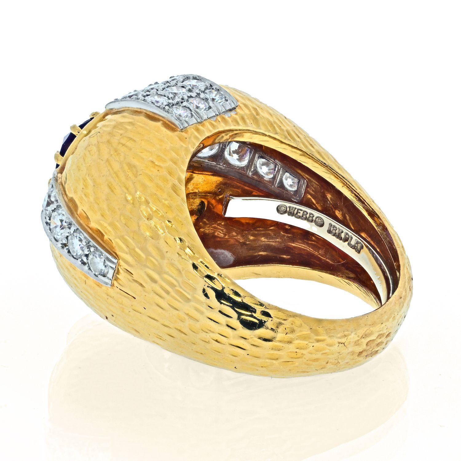 Webb is well known for his love of yellow gold — and his bold use of colour in general. His designs not only stand the test of time, but are unique concepts in their own right, and have reinvented fine jewelry as bold statement. Today, David Webb