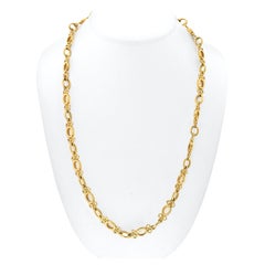 David Webb 18 Karat Gelbgold Oval und runde Gliederkette Halskette