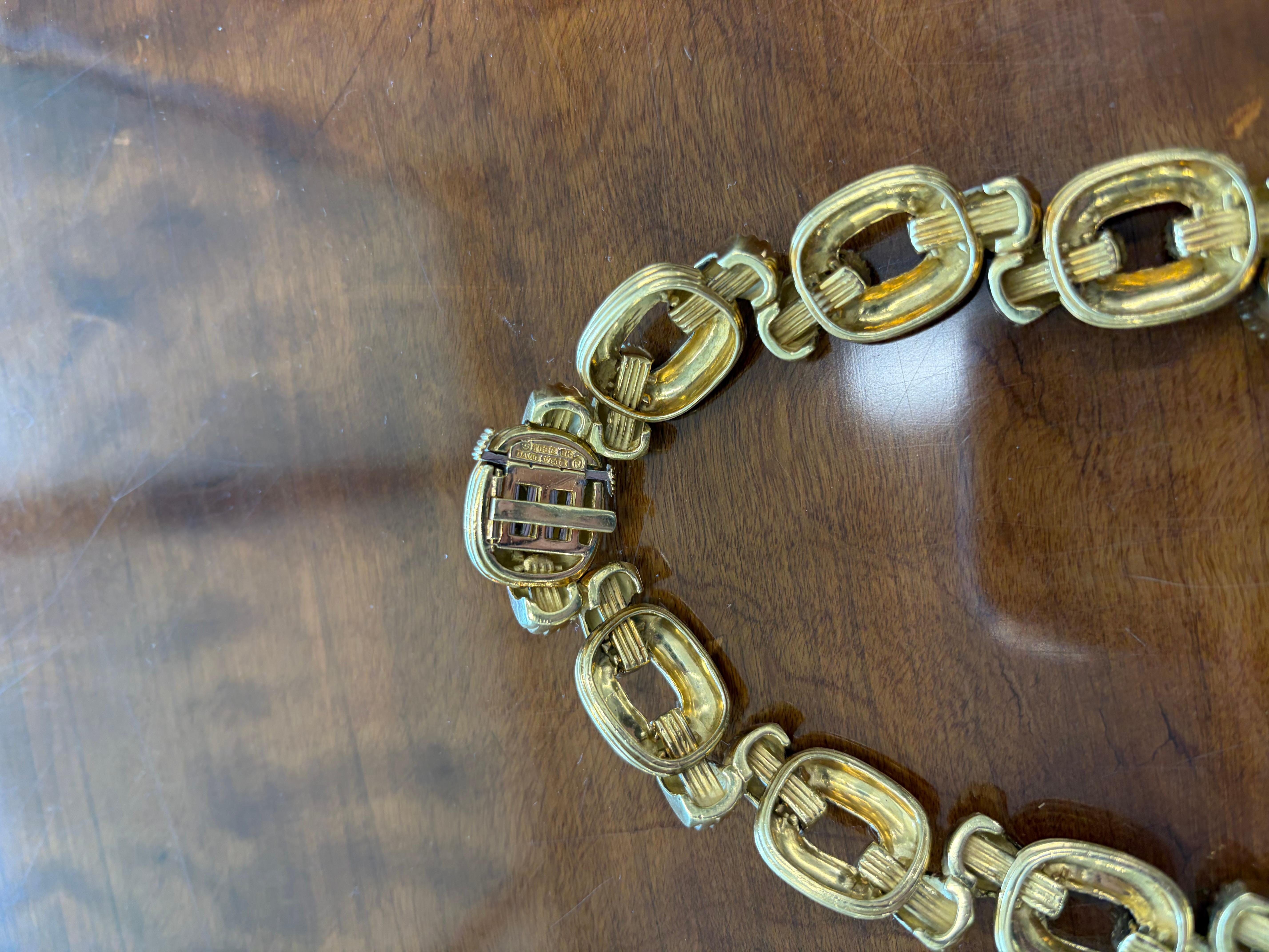 DAVID WEBB Collar Sautoir Maltés de oro amarillo de 18 quilates, platino y diamantes Años 60 en venta 3