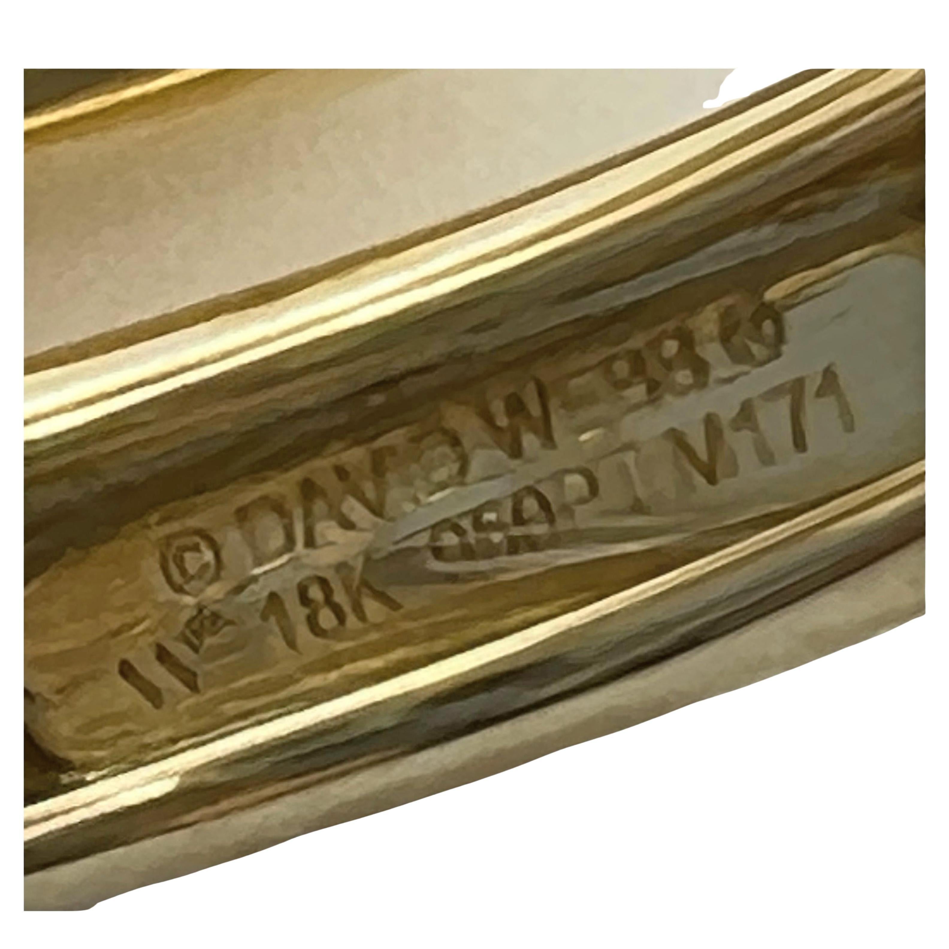 David Webb 18k Yellow Gold Platinum Diamond Nail Ring 1