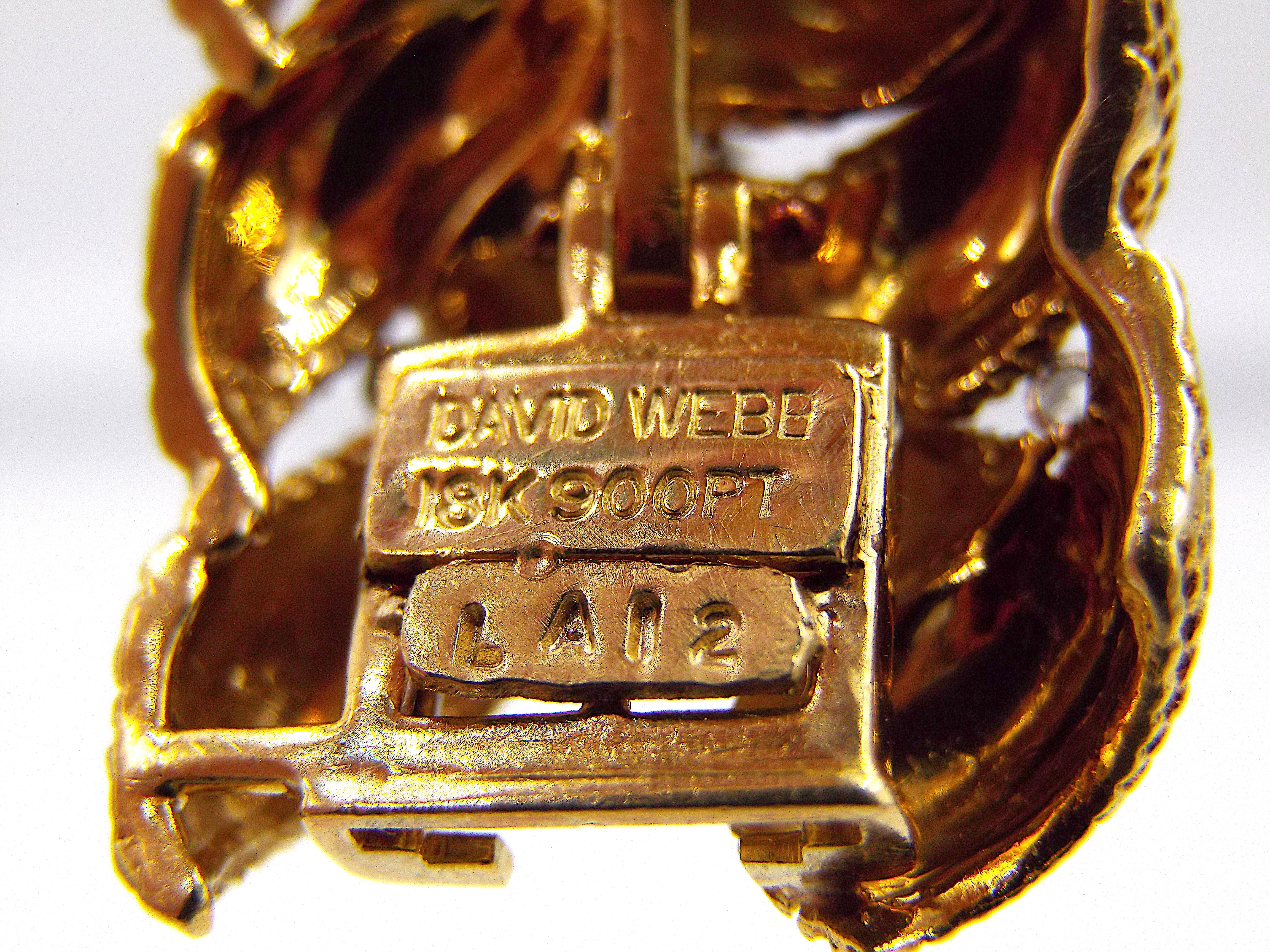 David Webb 18K Yellow Gold Platinum Diamond Wristwatch Bracelet For Sale 2