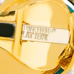 David Webb 18K Yellow Gold/Platinum Persian Turquoise and Diamond Earrings