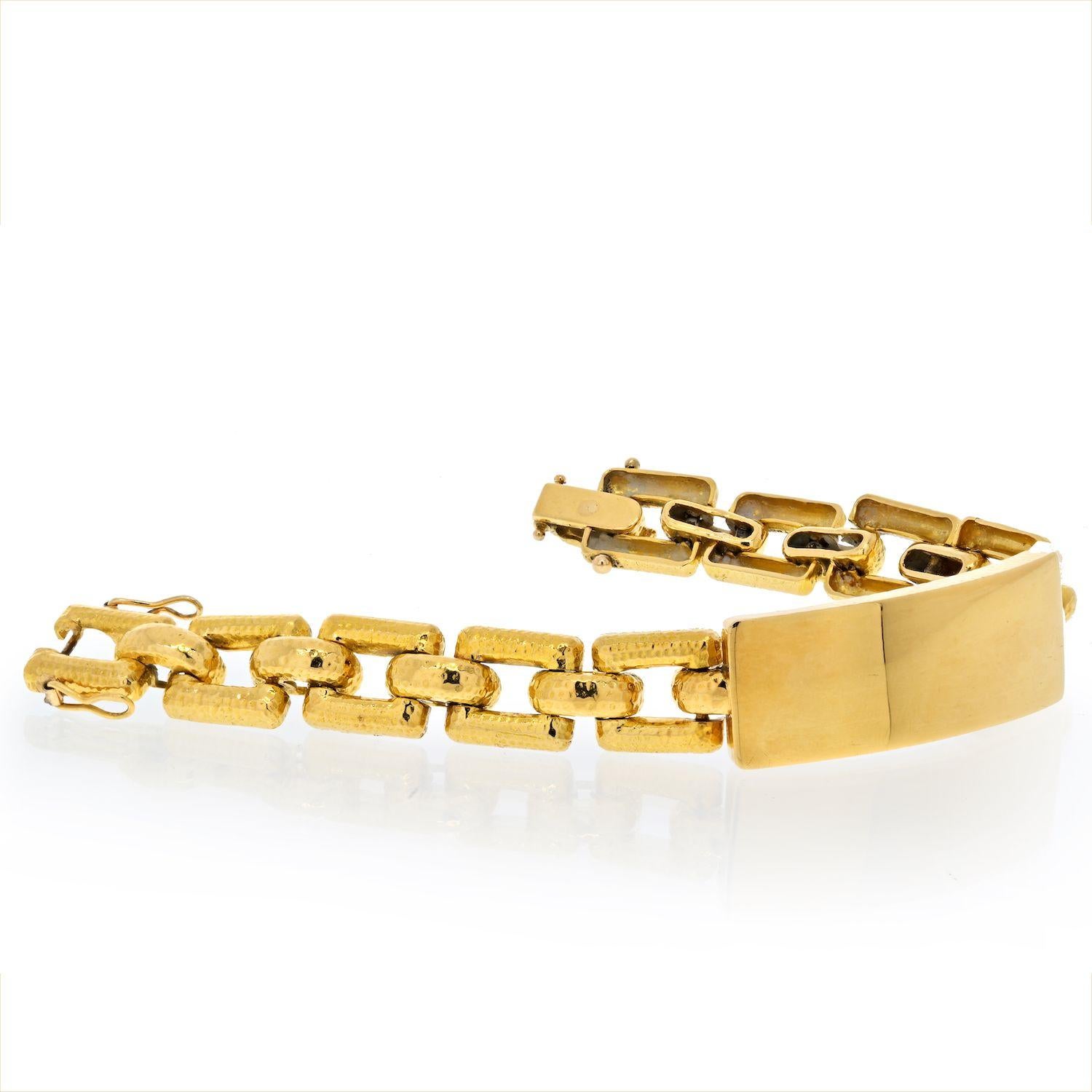 nameplate bracelet gold