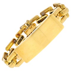 David Webb 18K Yellow Gold Square Open Link Nameplate Bracelet