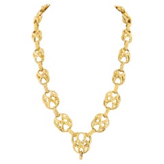 Vintage David Webb 18K Yellow Gold Textured Twisted Link Necklace