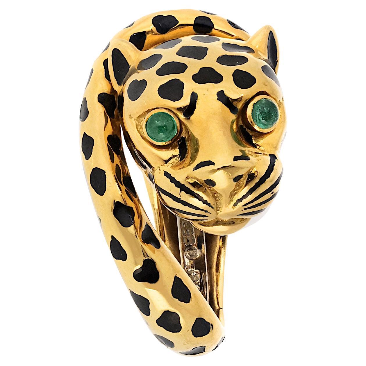 David Webb 18K Yellow Gold Tiger Ring