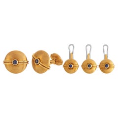 David Webb 18K Yellow Gold Tuxedo Set Cufflinks and Buttons