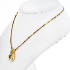 David Webb 18K Yellow Gold White Enamel, Diamond Necklace