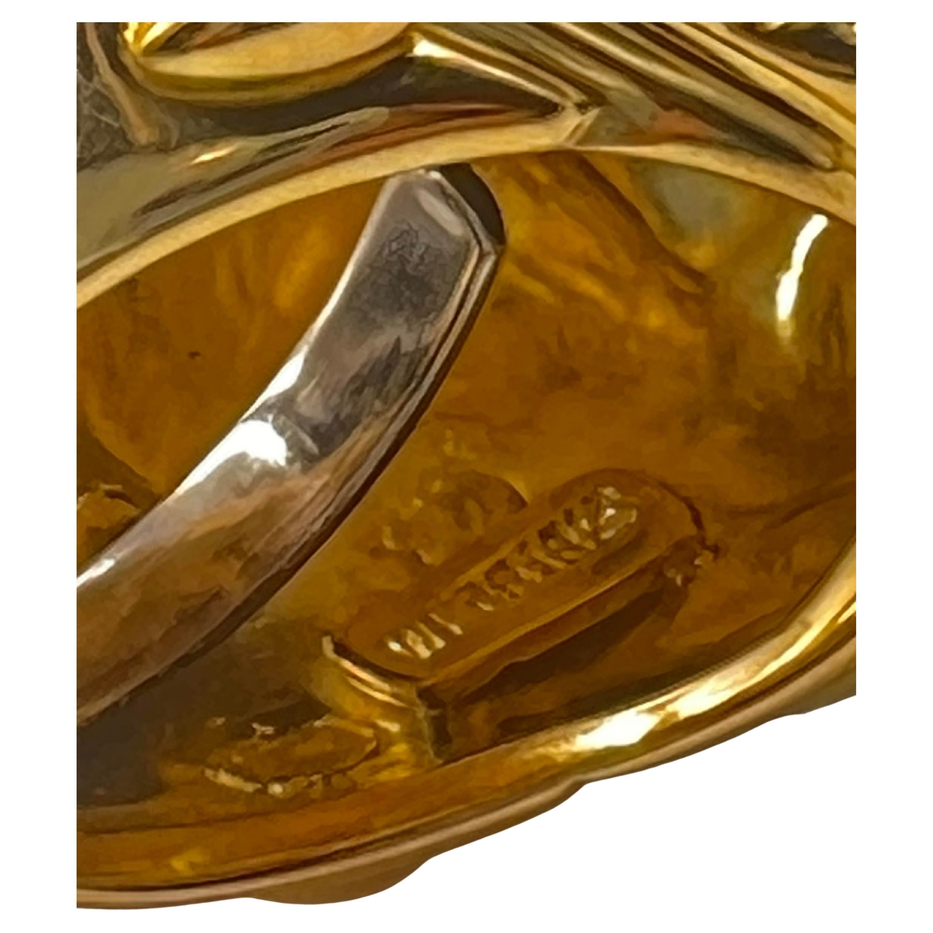 David Webb 18k Yellow Gold White Enamel Geodesic Dome Ring For Sale 1