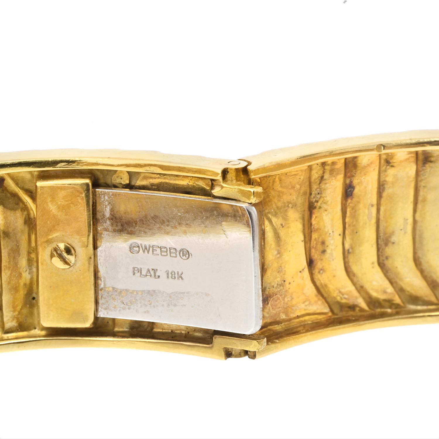 Bracelet en or jaune 18K avec diamants Zig Zag David Webb Pour femmes en vente