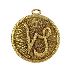 David Webb 18 Karat Yellow Gold Zodiac Pendant Brooch for Capricorn