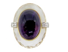 David Webb 18 Karat Amethyst Crystal Diamond Earrings