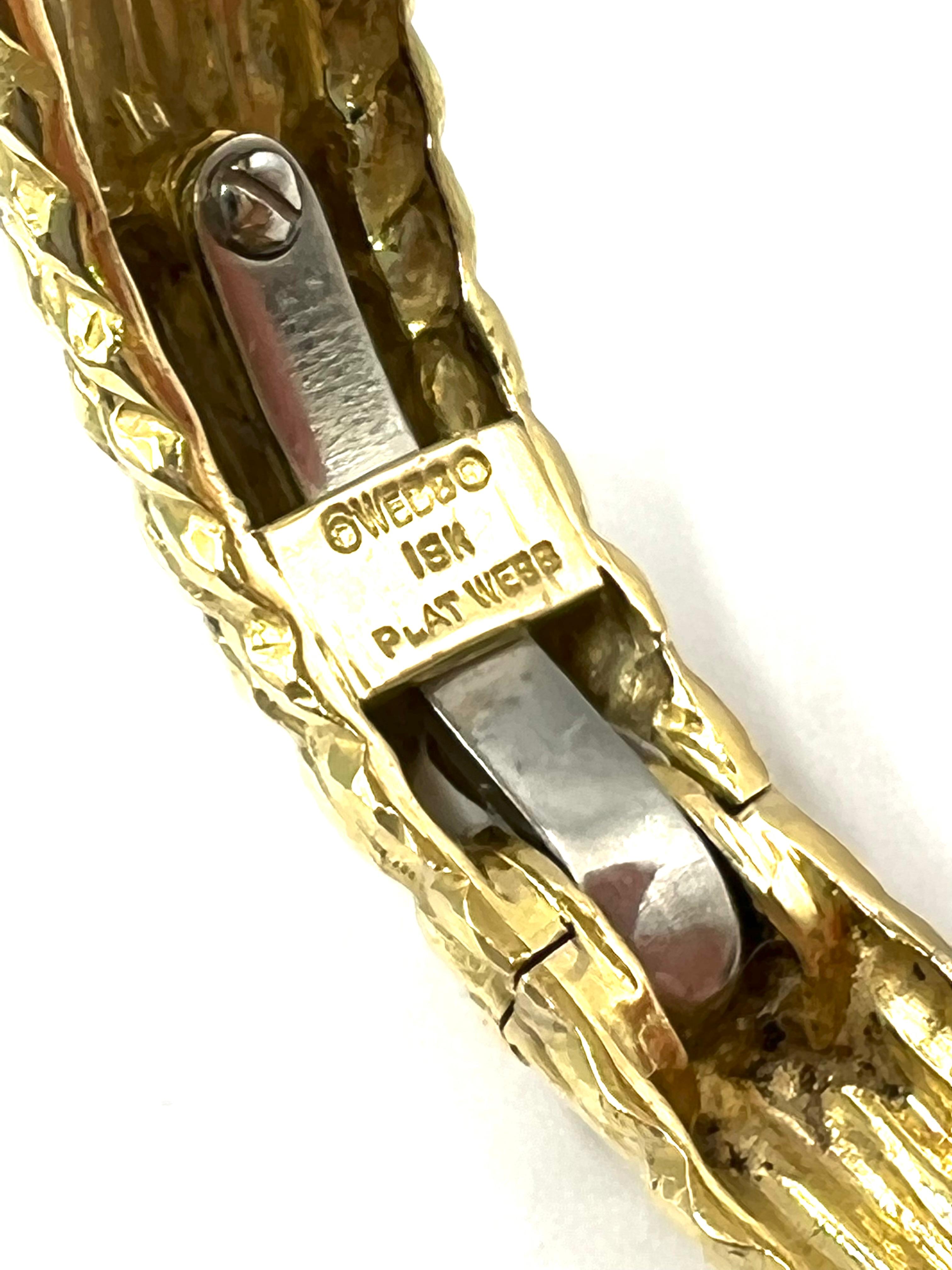 Brilliant Cut David Webb 18kt Yellow Gold Diamond Cuff Bracelet