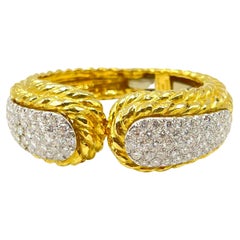 David Webb 18kt Yellow Gold Diamond Cuff Bracelet
