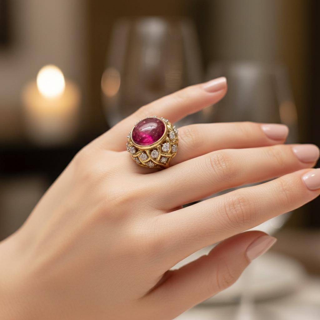 David Webb 1950s 18 Carat Ruby Gold And Diamond S… - image 5