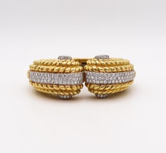 David Webb 1960 Bracciale Bangle in oro giallo 18Kt con 9,52 carati di diamanti