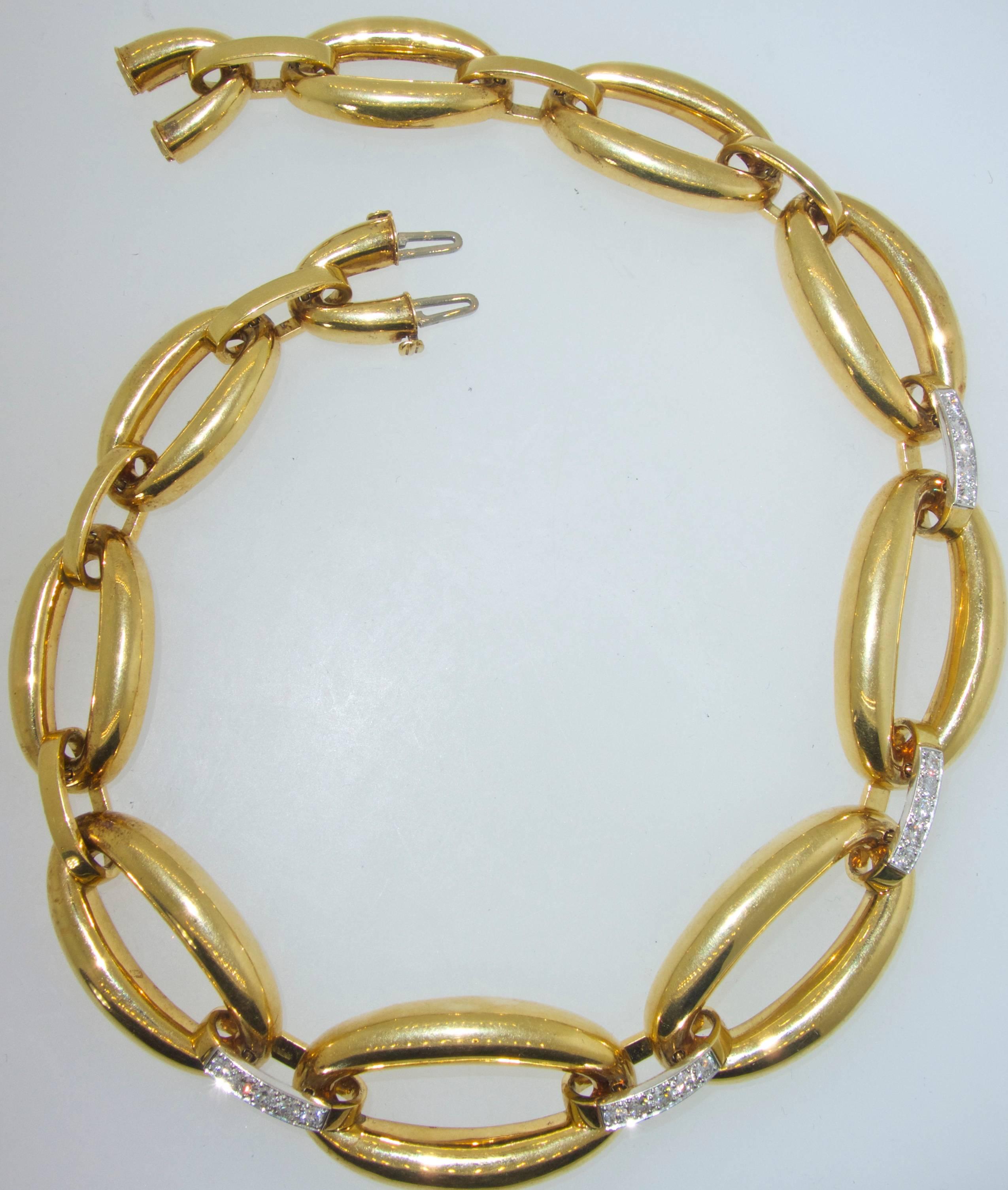 David Webb 1960s Gold and Diamond Necklace In Excellent Condition In Aspen, CO
