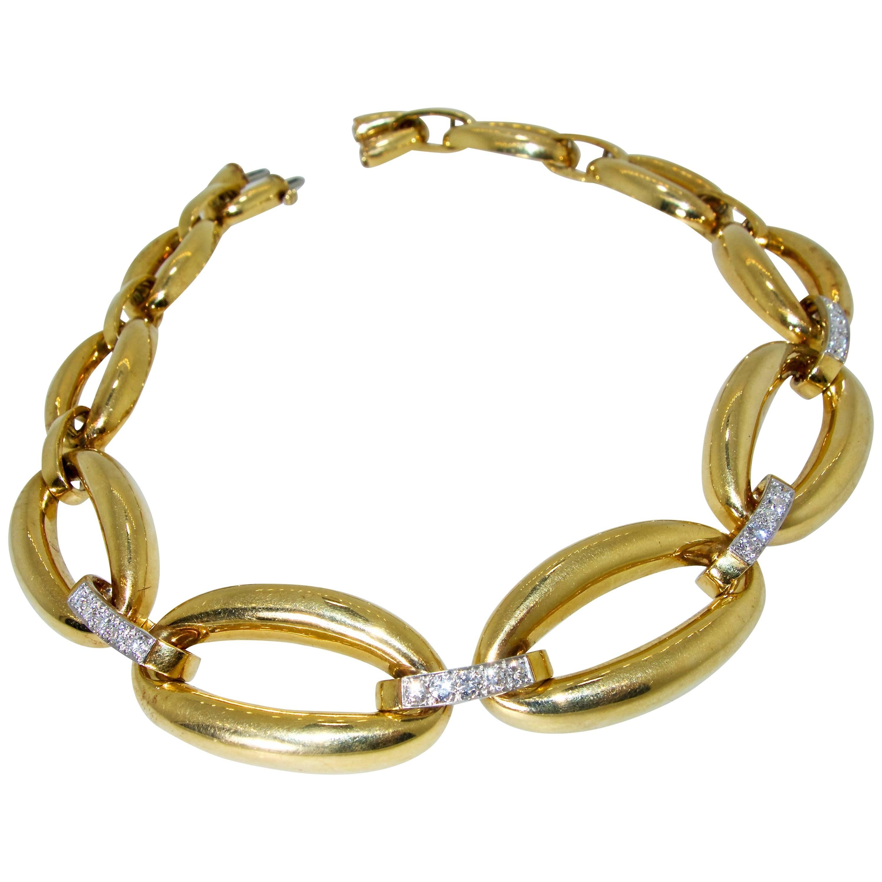 David Webb 1960s Gold and Diamond Necklace