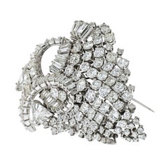 David Webb 1960's Impressive 25 Carat Diamond Cluster Brooch