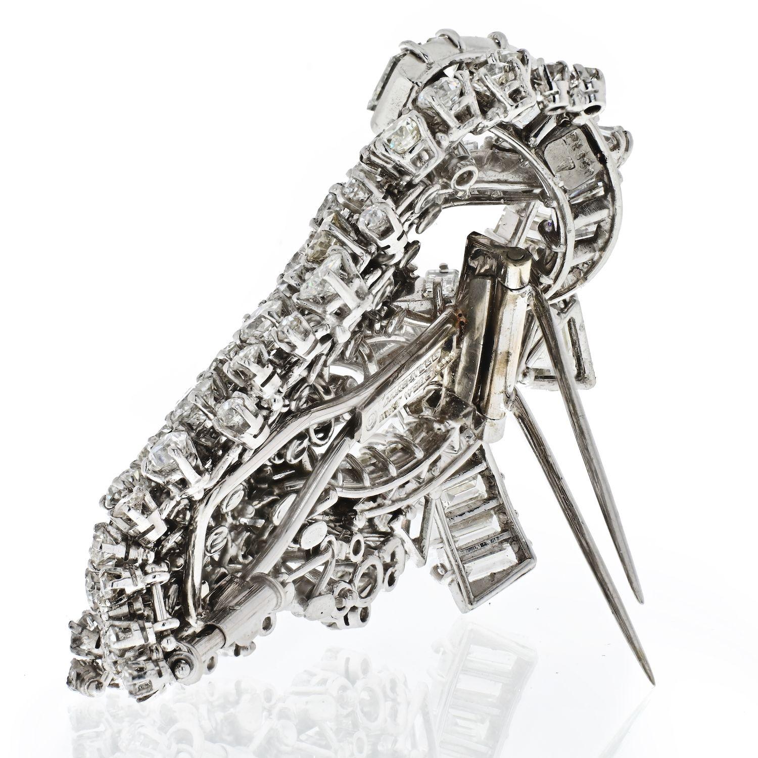 Modern David Webb 1960's Impressive 25 Carat Diamond Cluster Brooch For Sale