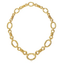 Retro David Webb 1970s 18k Yellow Gold Long Link Necklace