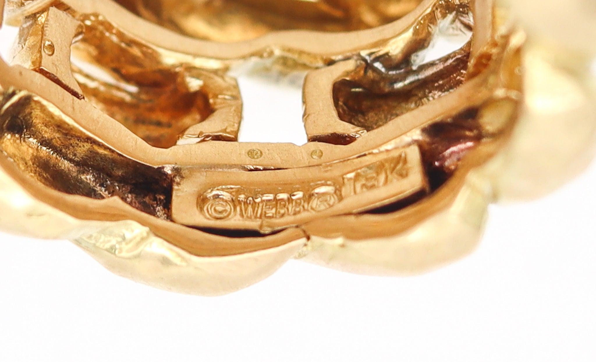 DAVID WEBB, bague cocktail New York en or jaune massif 18 carats et émeraude, 1975 Unisexe en vente