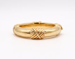 David Webb 1977 New York Bracciale Vintage con bracciale in oro giallo massiccio 18kt