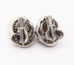 David Webb 1977 Orecchini con perle dei mari del sud in platino e 8,84 ct.