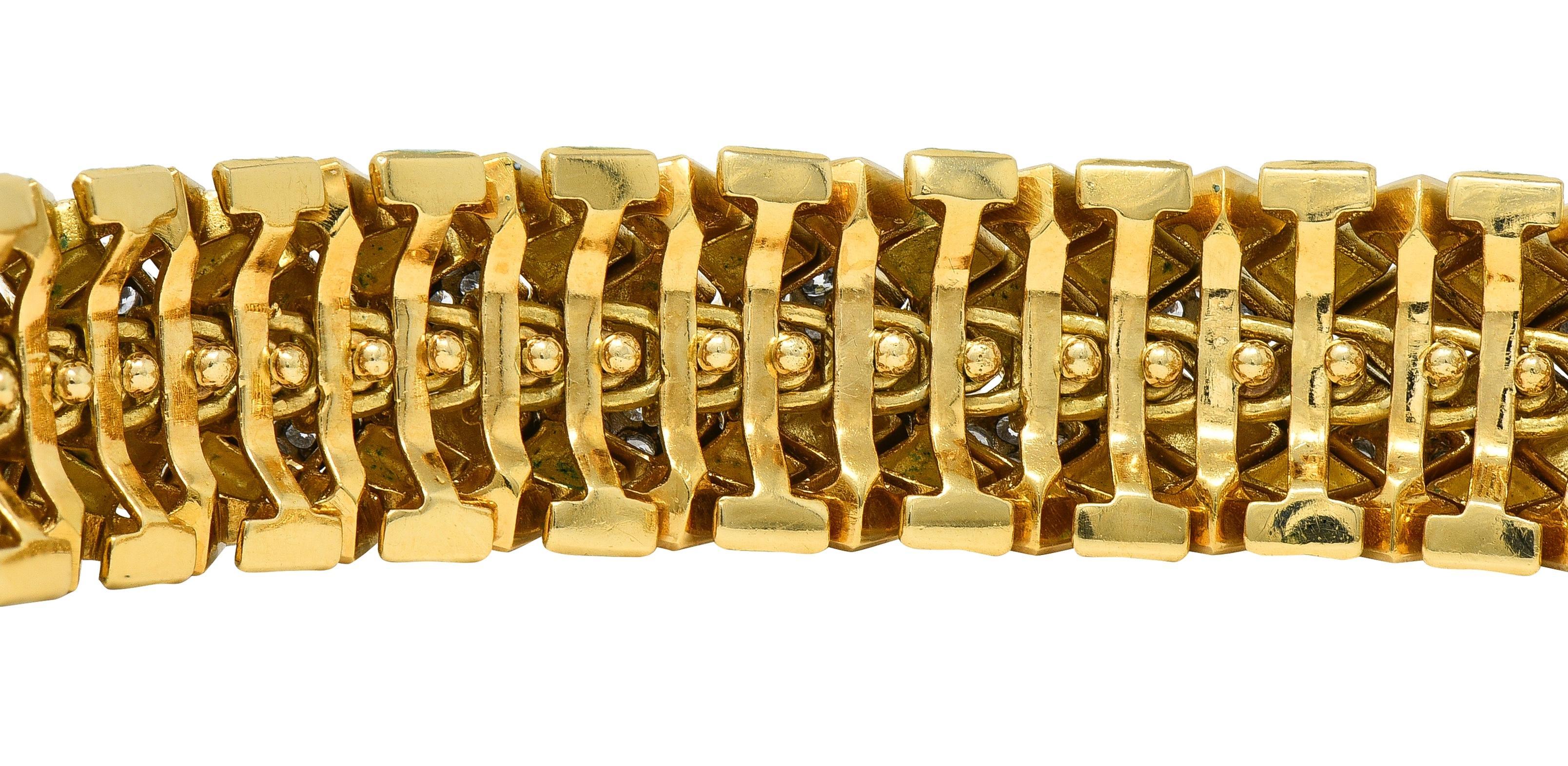 David Webb Pulsera Arlequín de oro amarillo de 18 quilates y esmalte de diamantes de la década de 1980 en venta 2