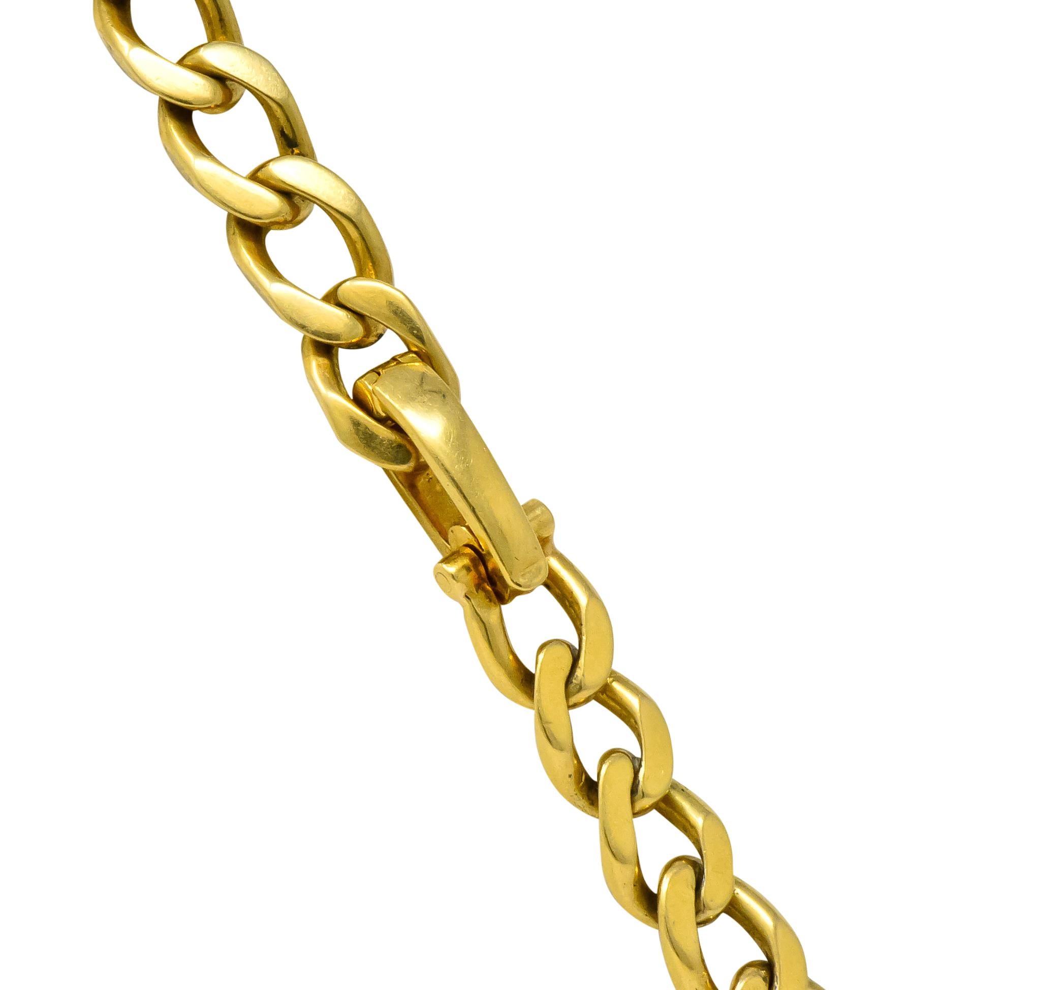David Webb 20.00 Carat Ruby Sapphire Emerald 18 Karat Gold Curb Link Necklace 1