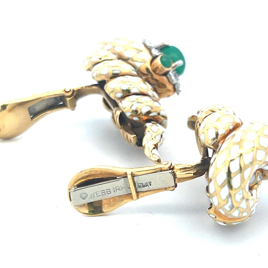David Webb 2.74 Carat and Round Diamond 18 Karat Yellow Gold Clip On Earrings For Sale 5