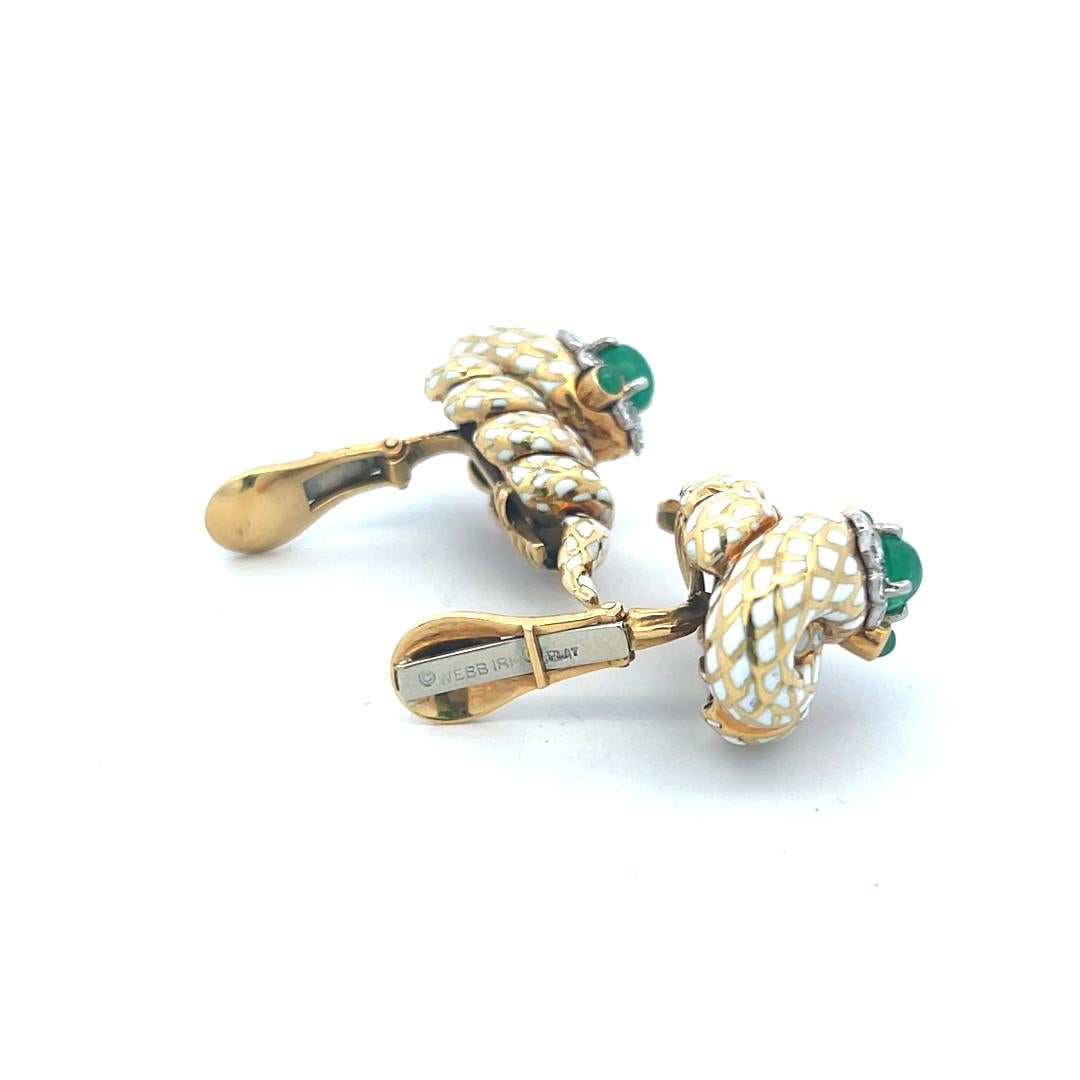 David Webb 2.74 Carat and Round Diamond 18 Karat Yellow Gold Clip On Earrings For Sale 6