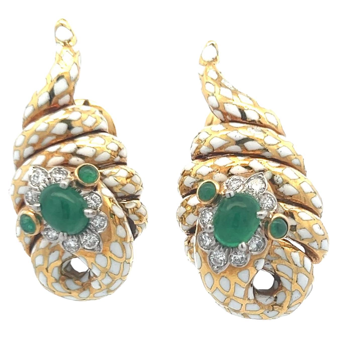 A David Webb - Boucles d'oreilles à clip en or jaune 18 carats, diamants ronds et 2,74 carats