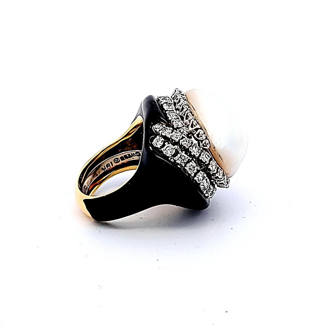 David Webb 4.00 Carat Round Brilliant H VS1 Diamond 18K YG Cocktail Ring For Sale 2