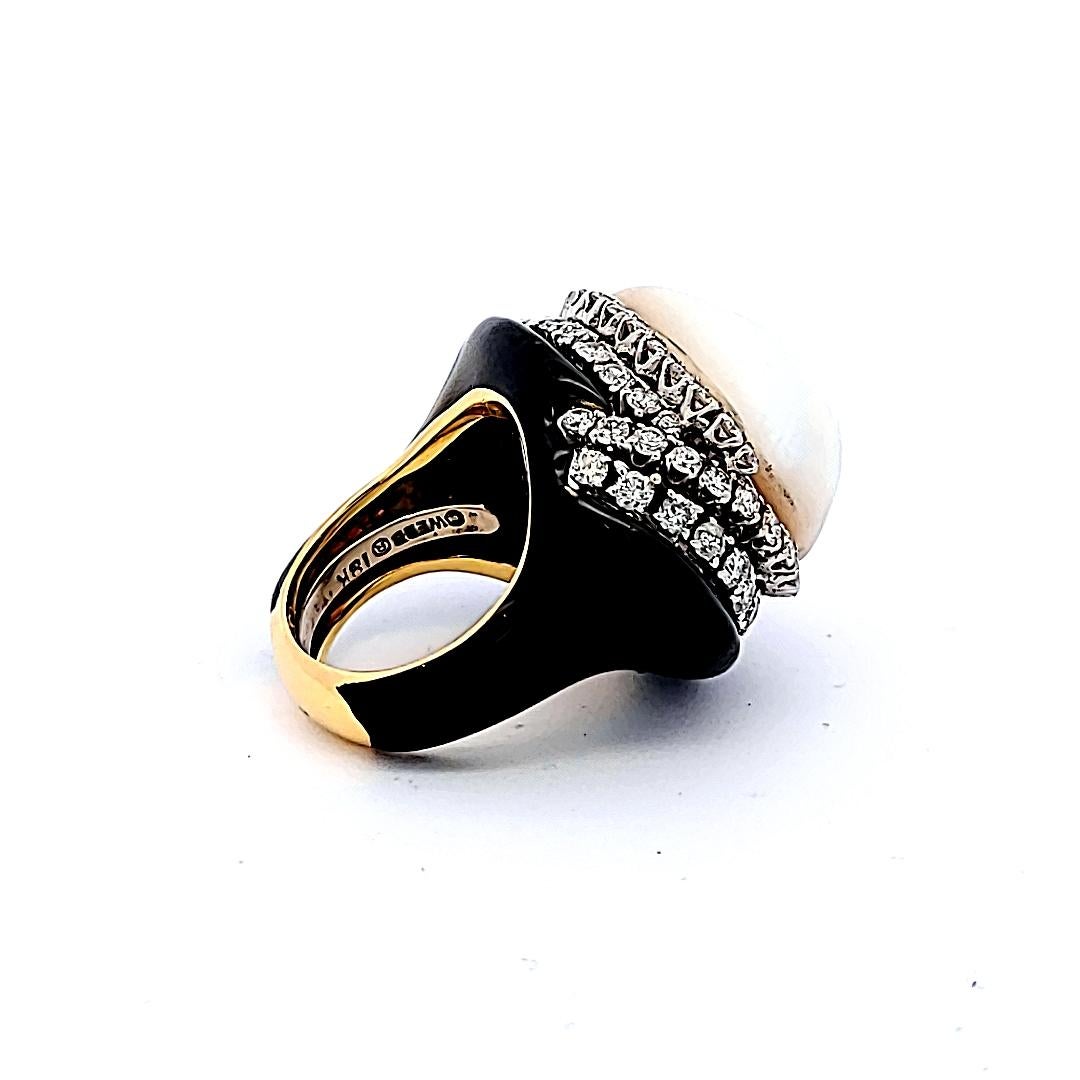 David Webb 4.00 Carat Round Brilliant H VS1 Diamond 18K YG Cocktail Ring For Sale 3