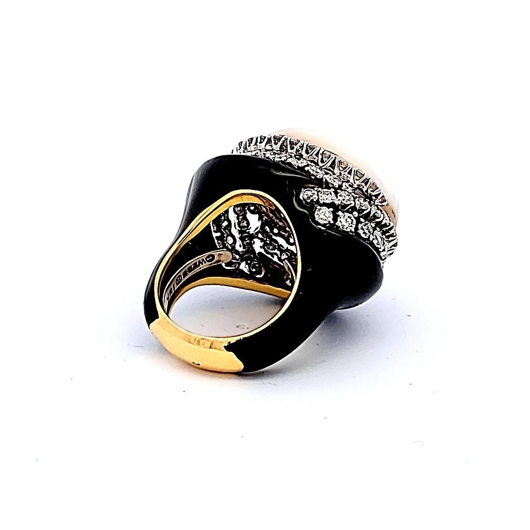 David Webb 4.00 Carat Round Brilliant H VS1 Diamond 18K YG Cocktail Ring For Sale 4
