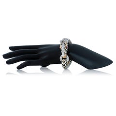 David Webb 4.59 Carat of Diamonds Enamel Zebra Bangle Bracelet