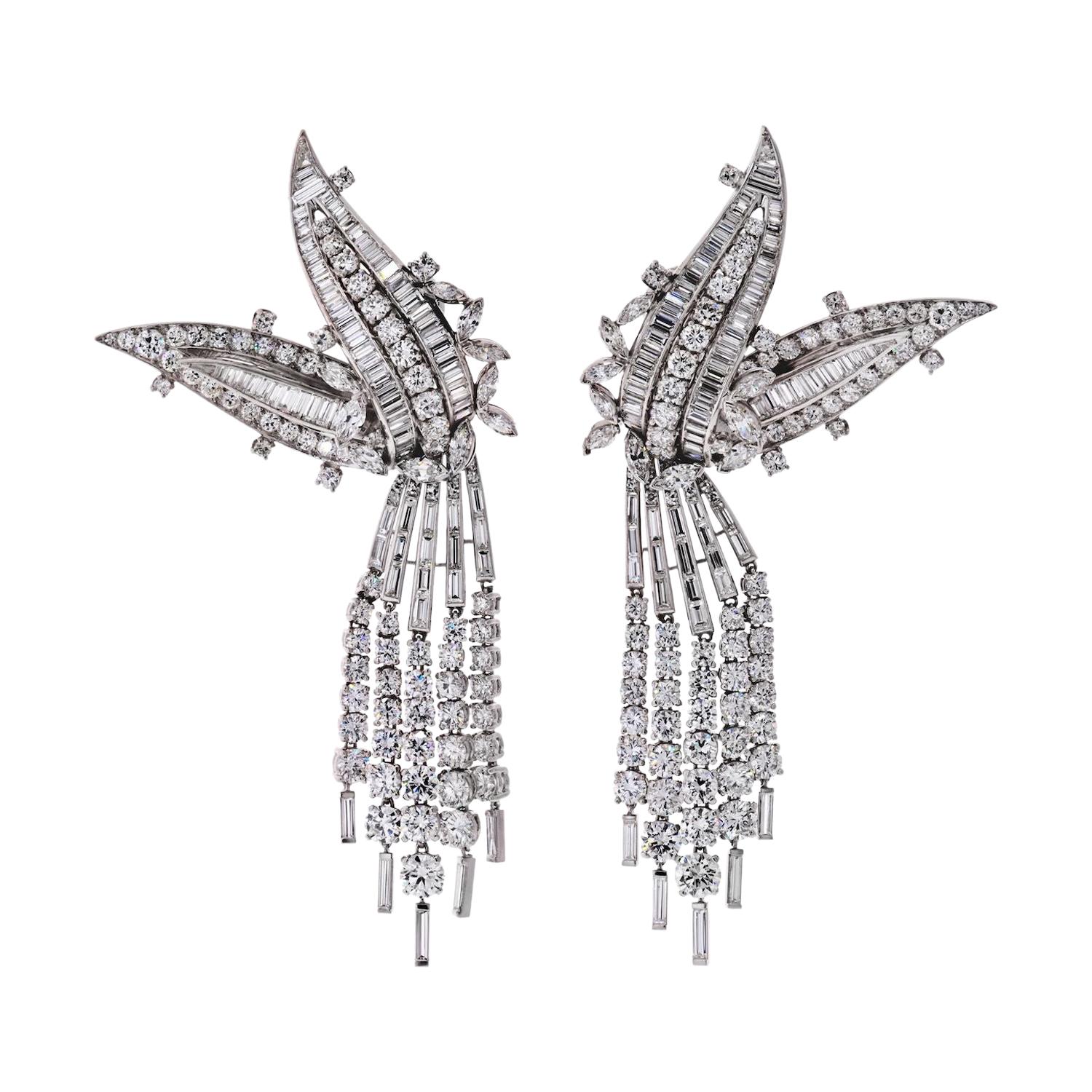 David Webb 50 Carats Spectacular Statement Diamond Earrings