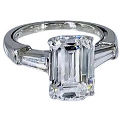 David Webb 5.01 ct GIA FVS1 Emerald Cut Diamond Ring with Tapered Baguettes