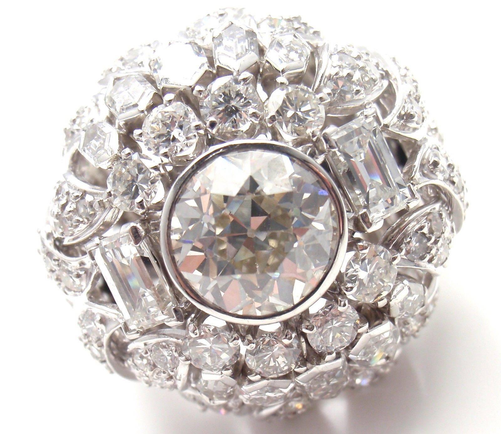 David Webb 5 Carat Diamond Large Platinum Bombe Ring In New Condition In Holland, PA