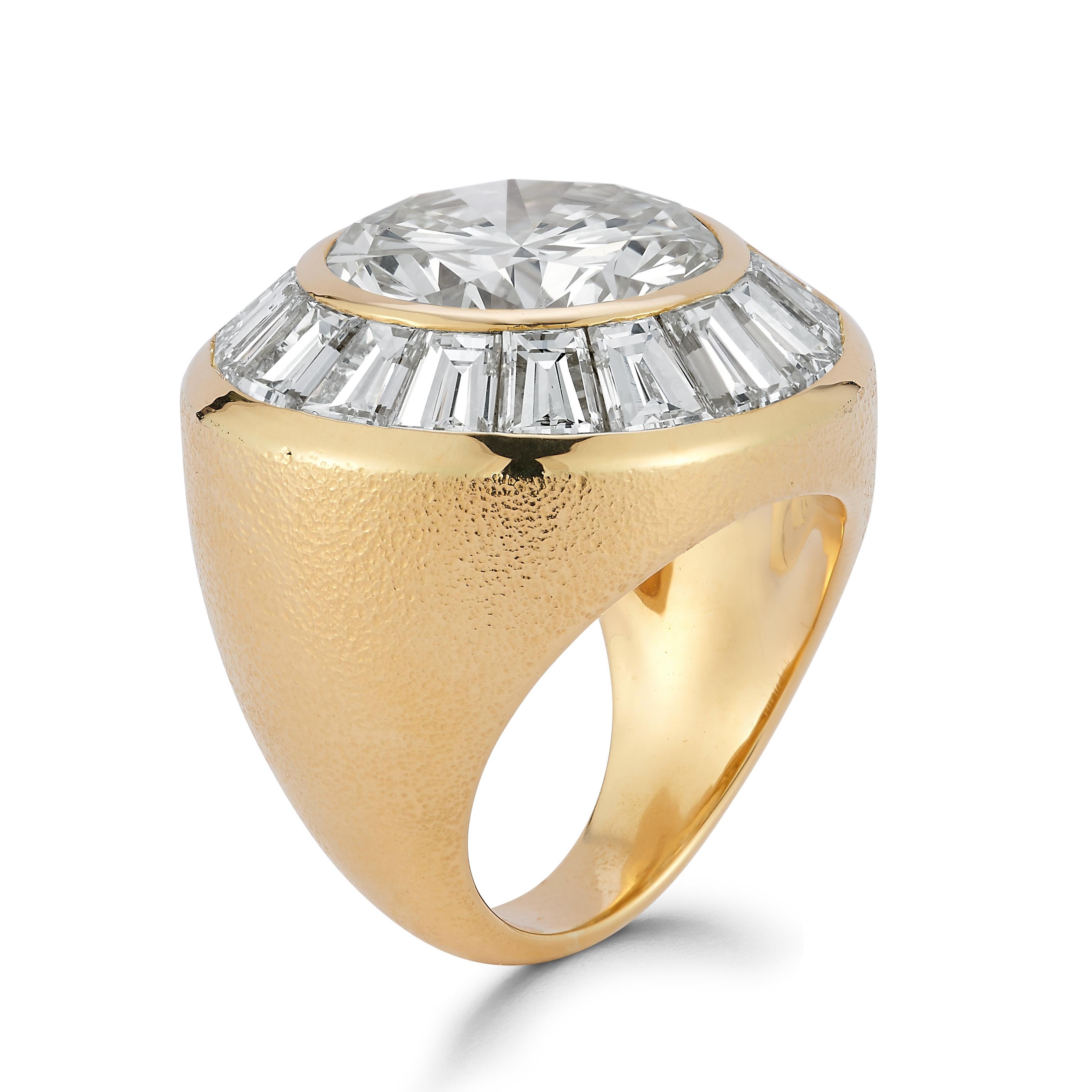 Round Cut David Webb 9.37 Carat Diamond Men's Ring For Sale