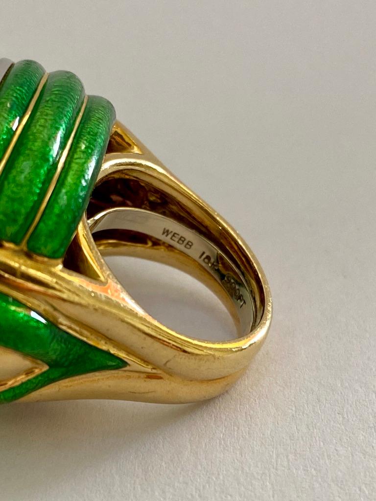 Women's or Men's David Webb Amethyst Enamel Diamond Ring