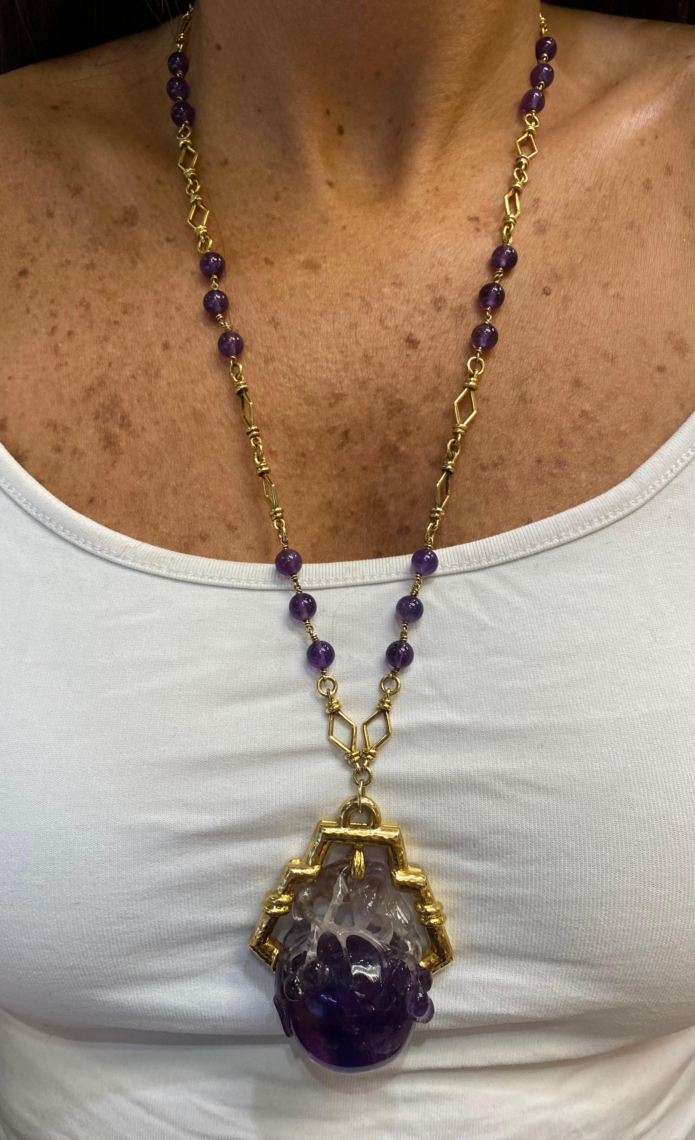 Perlina David Webb Collana con ametista in vendita