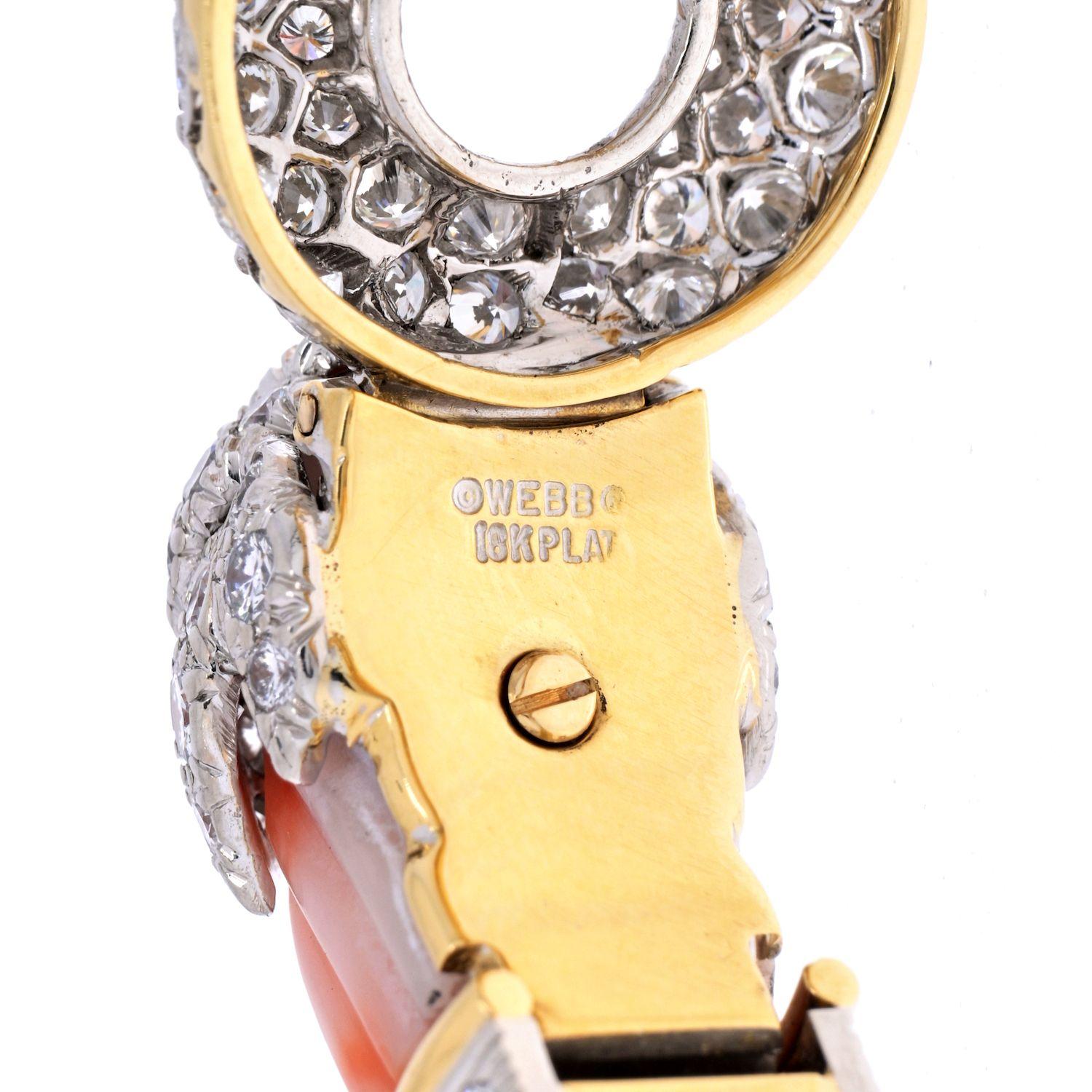 Armband aus Engelshautkoralle und Diamanten von David Webb (Rundschliff) im Angebot